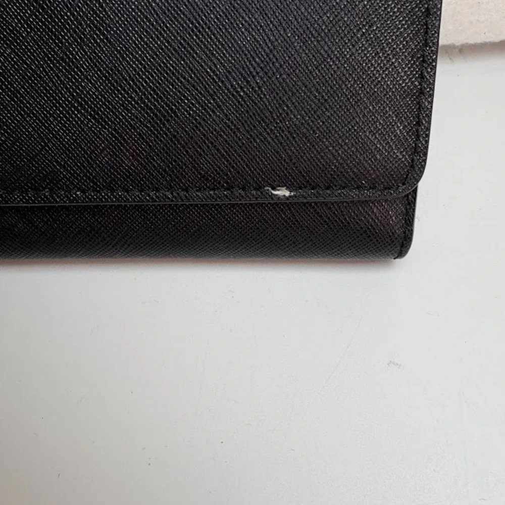 Tory Burch Black Saffiano Leather Wallet Black with‎ Gold Hardware